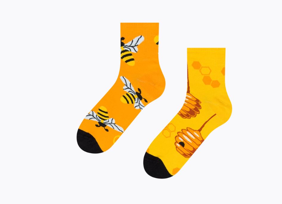 Chaussettes mi-mollet rigolotes Abeilles occupées 39-42