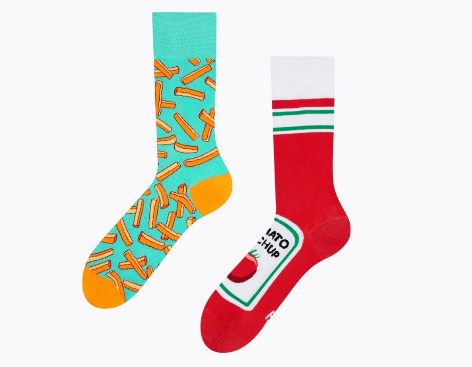 Chaussettes rigolotes Frites et ketchup 39-42