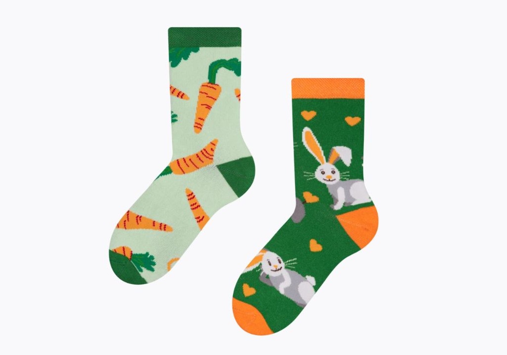 Chaussettes rigolotes pour enfants Lapin et carotte 31-34