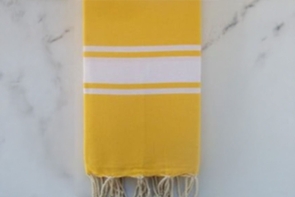 FOUTA JAUNE 1 rayure