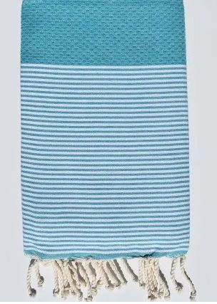 Fouta nid d'abeille- vert sarcelle